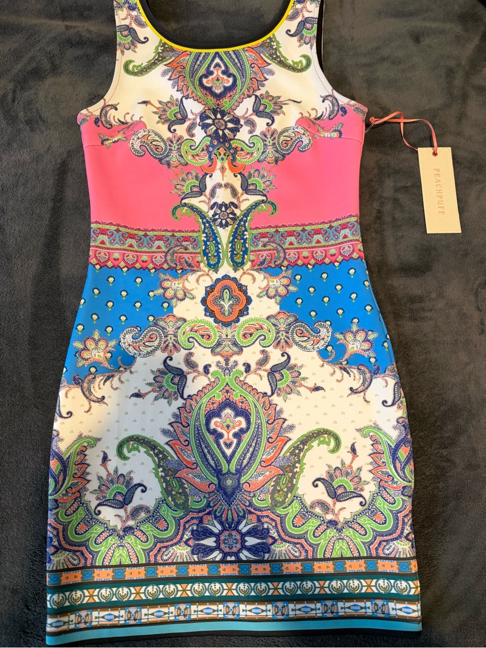 Women’s Multicolor Paisley Tank Dress - Pink & Blue